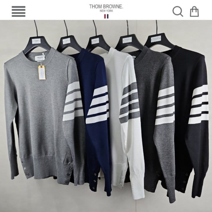 THOM BROWNE 톰브라운 캐시미어 사선 니트