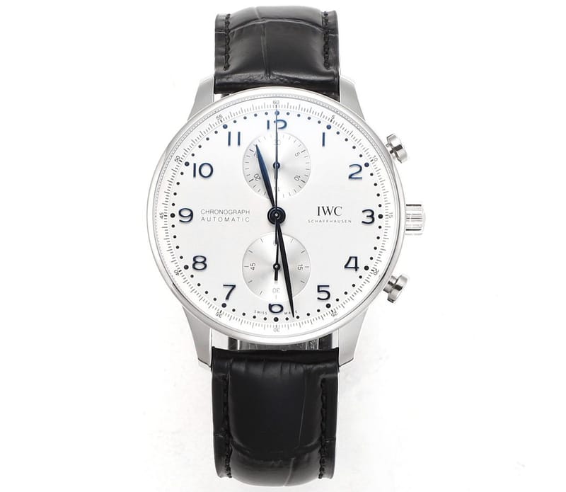 IWC 아이더블유씨 포르투기저 크로노 화이트/블루 다이얼 레더스트랩