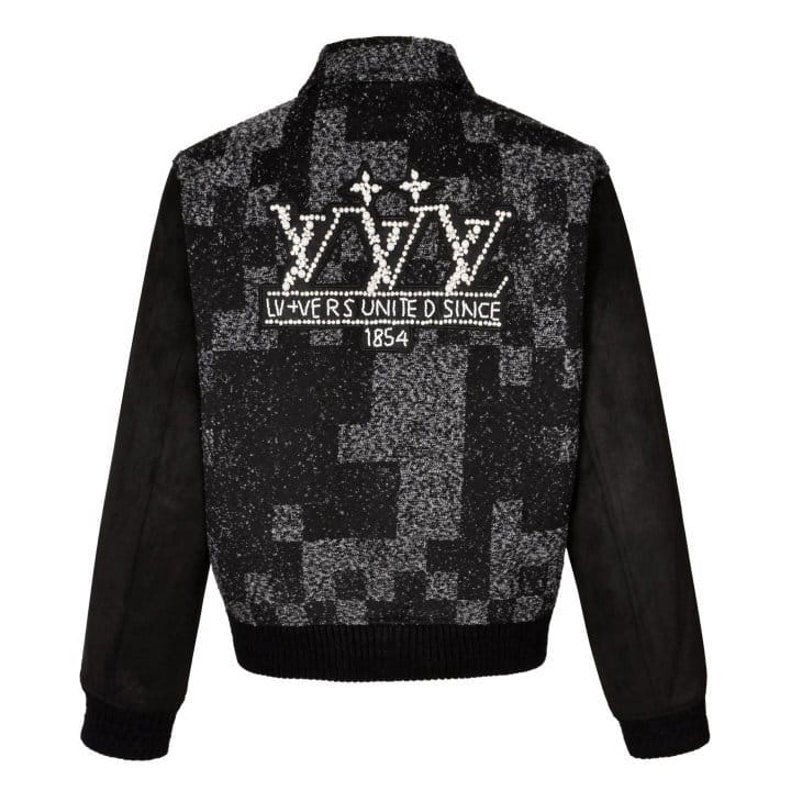 LOUIS VUITTON 루이비통 믹스 레더 바시티 블루종 자켓