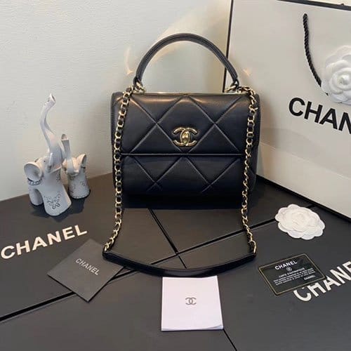 CHANEL 샤넬 트렌디CC 핸들 플랩백 A92236-12 램스킨