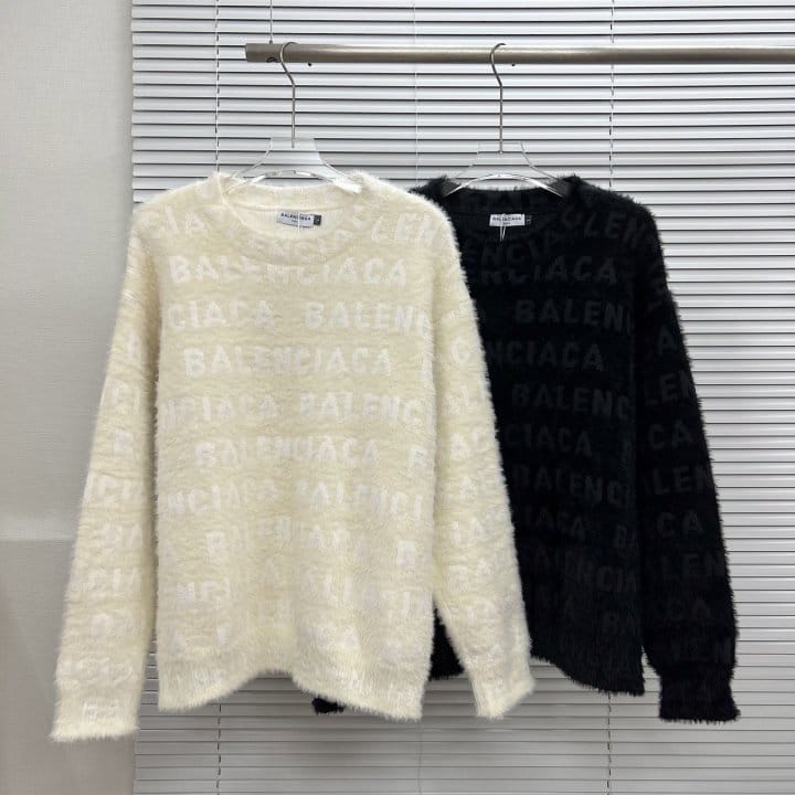 BALENCIAGA 발렌시아가 올오버 로고 니트