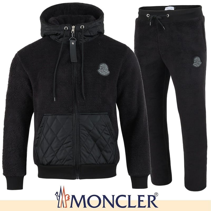 MONCLER 몽클레어 시어링 로고 패치 양털 셋업