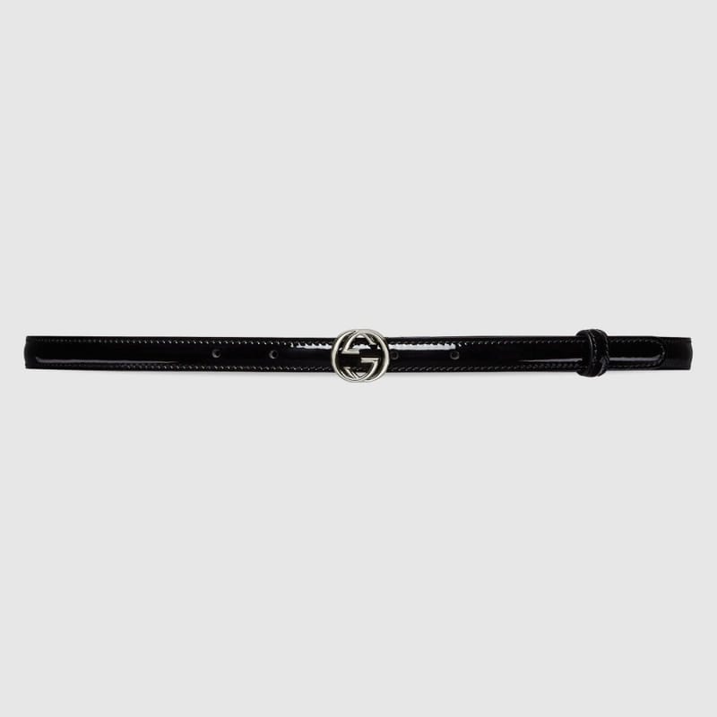 GUCCI 구찌 씬 페이턴트 더블 G 벨트 772119 (12mm) 2COLOR