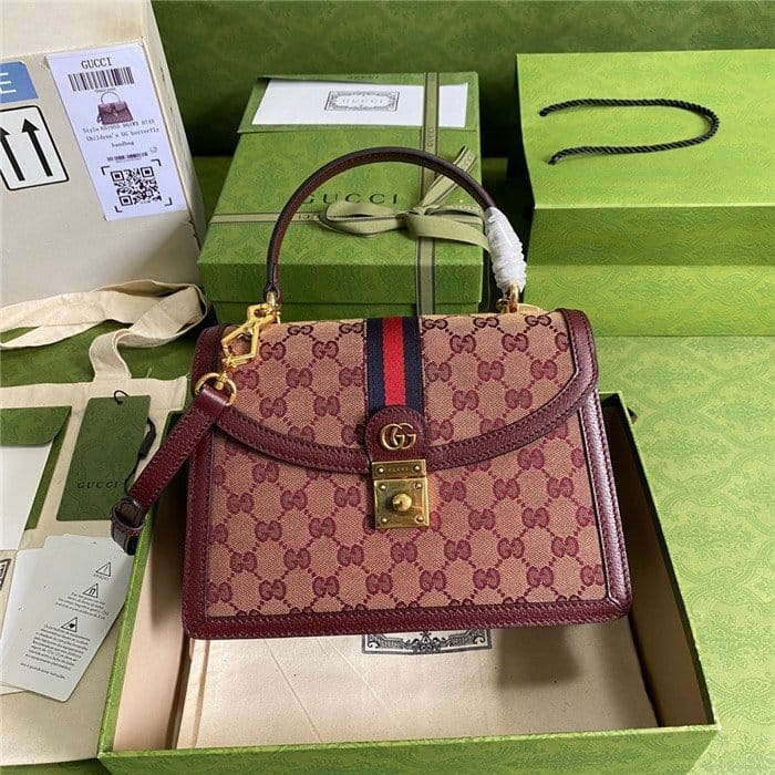 GUCCI 구찌 오피디아 GG 슈프림 웹 탑핸드백 651055