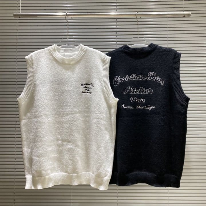 DIOR 디올 아뜰리에 로고 니트 베스트