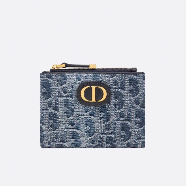 DIOR 디올 30 Montaigne 몽테인 달리아 지갑 데님 S2197